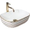 Obrazek  Umywalka nablatowa Belinda Diamond White/Gold 