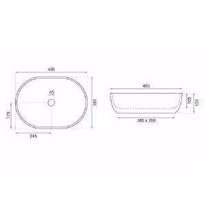 Obrazek Umywalka nablatowa Lara Grey Matt