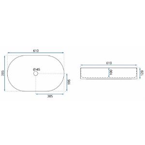 Obrazek Umywalka nablatowa Nadia 60 Gold Edge