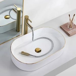 Obrazek Umywalka nablatowa Nadia 60 Gold Edge