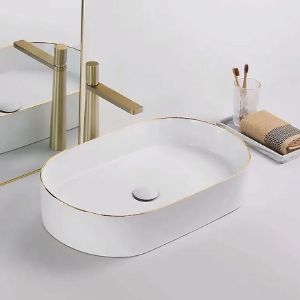 Obrazek Umywalka nablatowa Nadia 60 Gold Edge