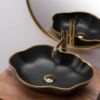 Obrazek  Umywalka nablatowa Pearl Black Matt/Gold Edge 