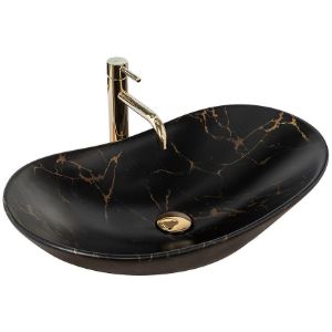 Obrazek Umywalka nablatowa Royal Black Marble Matt