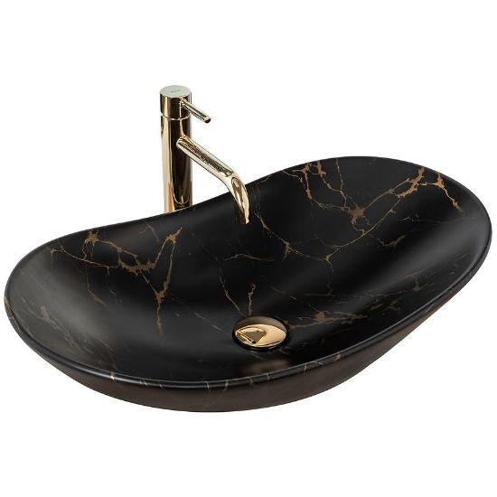 Obrazek Umywalka nablatowa Royal Black Marble Matt
