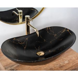 Obrazek Umywalka nablatowa Royal Black Marble Matt