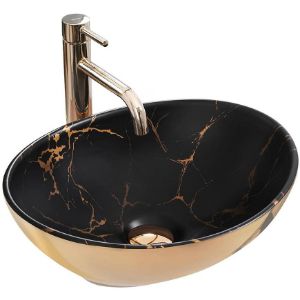 Obrazek Umywalka nablatowa Sofia In Black Marble/Gold