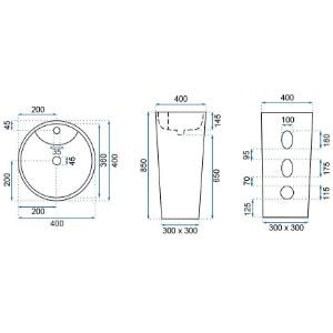 Obrazek Umywalka stojąca Blanka Natural Matt