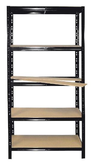 Obrazek Regał Magazynowy Metalowy RNDU czarny 180x90x30cm – 5 półek/175kg