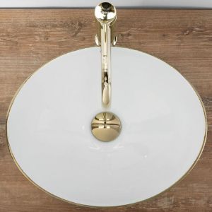 Obrazek Umywalka nablatowa Sofia Gold Brush/White
