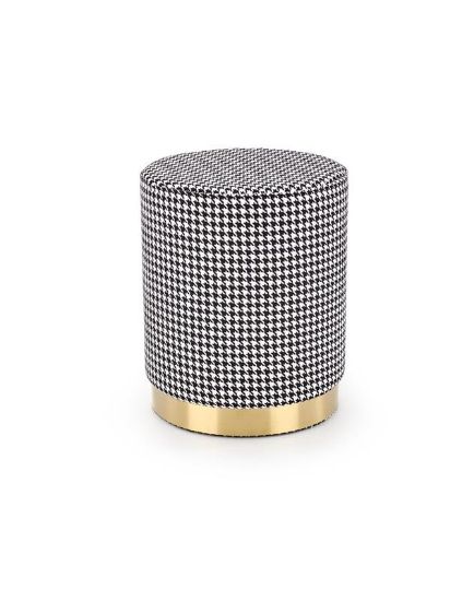 Obrazek Pufa Amelia czarny/biały/złoty