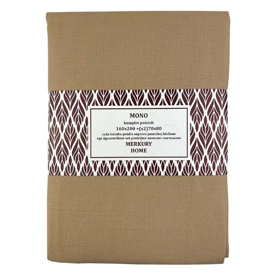 Obrazek Pościel bawełniana Mono beż 160x200 (2) 70x80 Merkury Home
