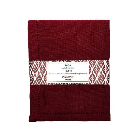 Obrazek Bieżnik SAGA bordowy 45x140 easy care 