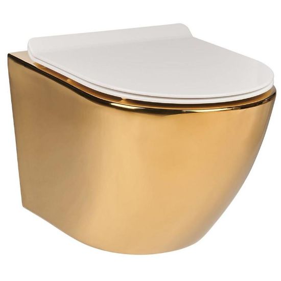 Obrazek Miska bezkołnierzowa Alice II Slim gold/white z deską