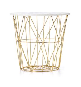 Obrazek Ława Fort G złoty/biały marmur