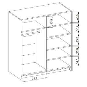 Obrazek Korpus szafy Asti 150 biały