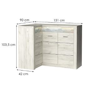 Obrazek  Komoda narożna odbicie Indianapolis I15 kraft biały 