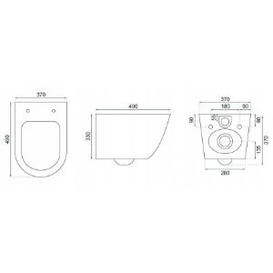 Obrazek Miska zawieszana Carlo Mini Rimless white gold