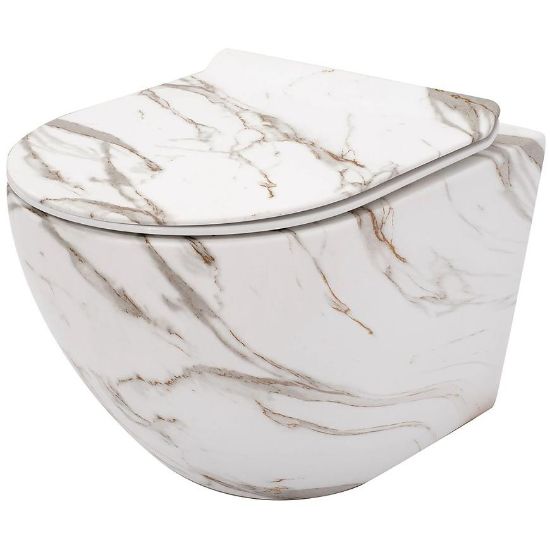 Obrazek Miska zawieszana Carlo Mini Rimless granit lava mat