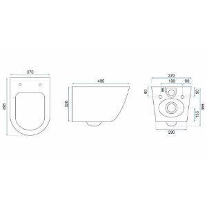 Obrazek Miska zawieszana Carlo Mini Rimless granit lava mat