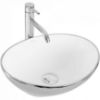 Obrazek  Umywalka nablatowa Sofia Silver/White 