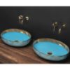 Obrazek Umywalka nablatowa Margot Blue/Gold