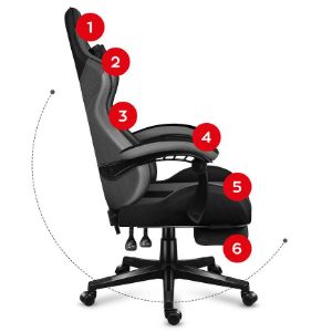 Obrazek  Fotel gamingowy HZ-Force 4.7 Grey Mesh 