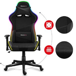 Obrazek Fotel gamingowy Hz-Force 6.2 Black RGB 