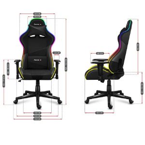 Obrazek Fotel gamingowy Hz-Force 6.2 Black RGB 