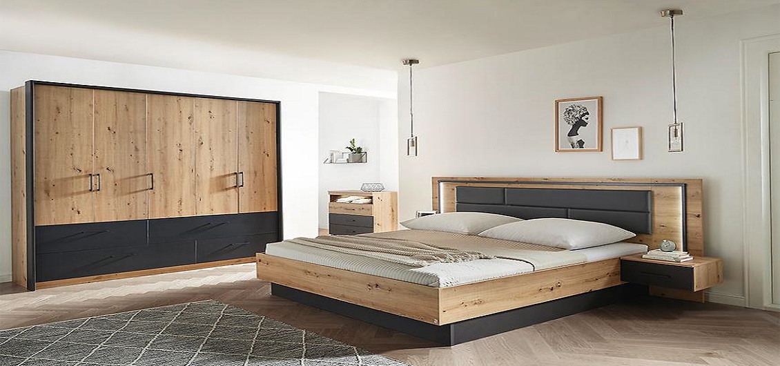 Sypialnia Bilbao szary/artisan