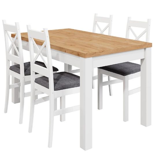 Obrazek Zestaw stół i krzesła Mini biały/craft