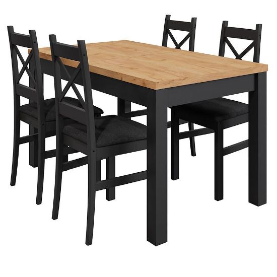 Obrazek Zestaw stół i krzesła Mini czarny/craft