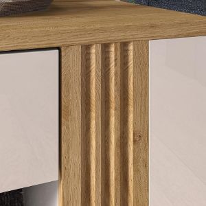 Obrazek Ława Adagio 10 dąb castello/biały połysk