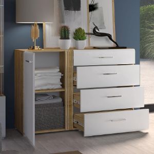 Obrazek Komoda Adagio 04 dąb castello/biały połysk