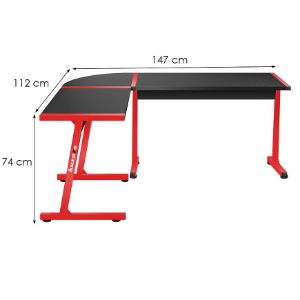 Obrazek Biurko gamingowe HZ-Hero 6.0 red