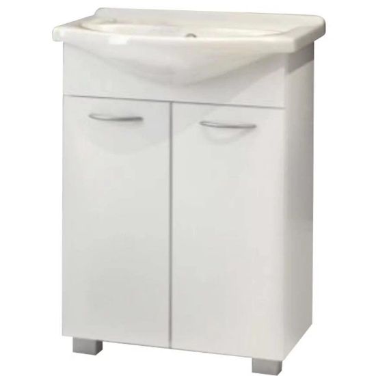 Obrazek Zestaw szafka z umywalką PIK D55 2D0S biały nielakierowany