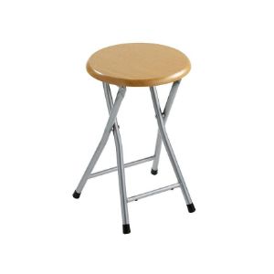 Obrazek Taboret składany Elza Silver MDF buk