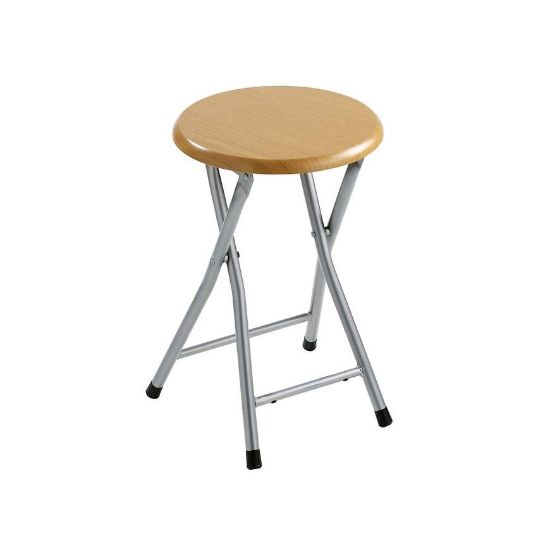 Obrazek Taboret składany Elza Silver MDF buk