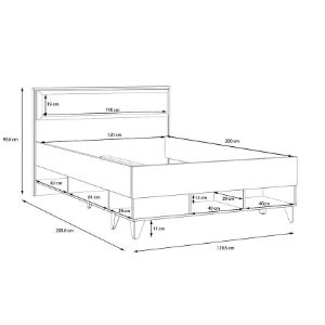 Obrazek Łóżko Liona LYAL1122-M687 dąb Mauvella /dąb Cabezone
