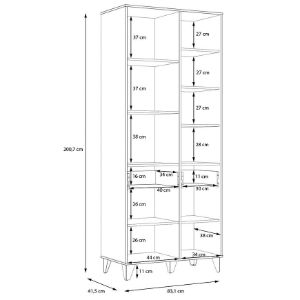 Obrazek Regał Liona LYAR721-M687 dąb Mauvella/dąb Cabezone
