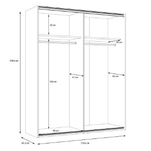 Obrazek Szafa ubraniowa 170 Liona LYAS82411-M688 dąb Mauvella/dąb Cabezone