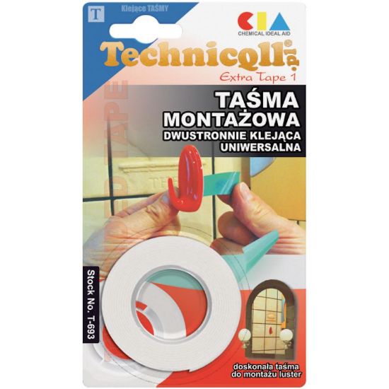 Obrazek  Technicqll Taśma Montaż Dwustronna 1,5x19mm T-693 
