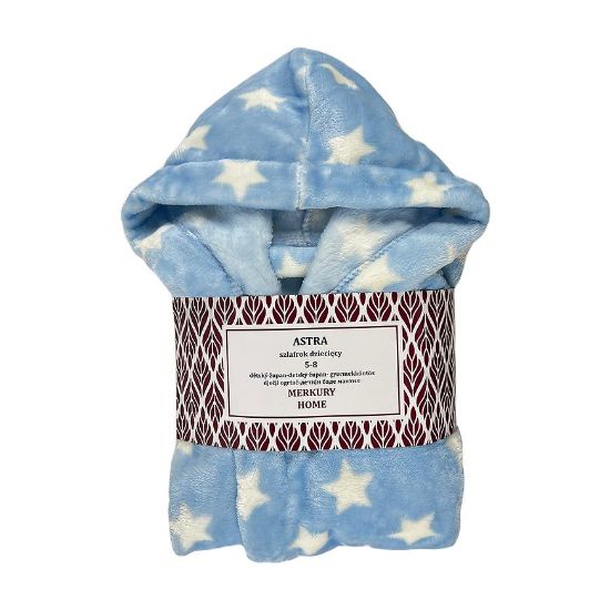 Obrazek Szlafrok Astra niebieski/ecru 5-8 lat Merkury Home 
