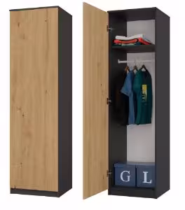 Obrazek Szafa Salomea antracyt/dąb artisan