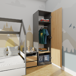 Obrazek Szafa Salomea antracyt/dąb artisan