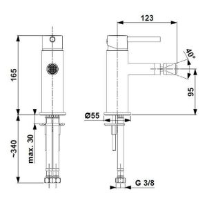 Obrazek Bateria bidetowa Moza Black
