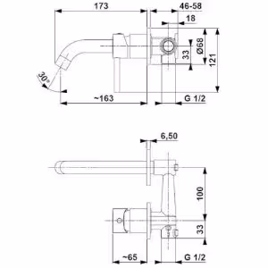 Obrazek Bateria umywalkowa podtynkowa Moza