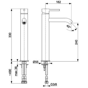 Obrazek Bateria umywalkowa nablatowa Moza Black