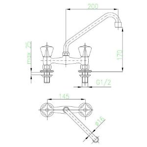 Obrazek Bateria Standard umywalkowa 2-otworowa