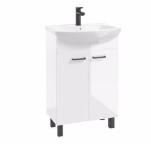 Obrazek Zestaw szafka z umywalką NOVELTY D50 2D0S biała