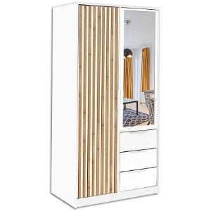 Obrazek Szafa Bali D2 Lux biały/wotan/lustro